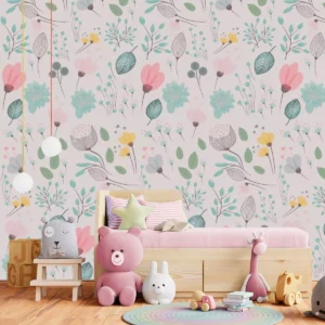 Papel De Parede Floral Infantil Pp73 M²