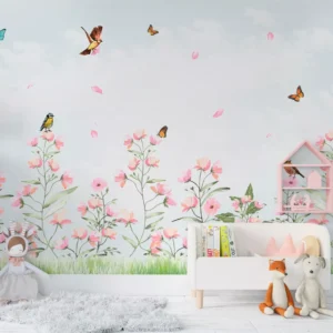 Papel De Parede Floral Menina Quarto Bebê Infantil M² Pp565