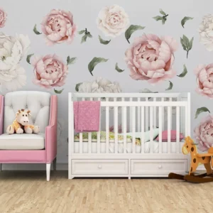 Papel De Parede Floral Menina Quarto Para Bebê Vr275 6m²