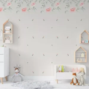 Papel De Parede Floral Menina Rosa Bebê Infantil Pp276 M²