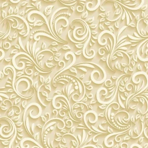 Papel De Parede Floral No Tom Amarelado 3d Delicado 1,50m