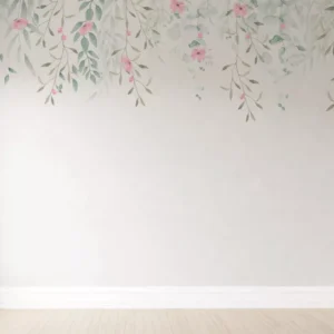 Papel de parede floral Para Quarto De Bebê Menina 5m² Vr473