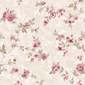 Papel De Parede Floral Rosa Delicado Adesivo Lavável Vinil