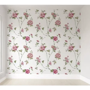 Papel De Parede Floral Rosa Feminino Quarto Bebê Pp351 1m²