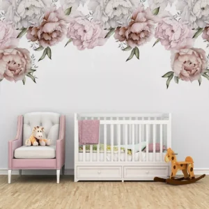 Papel De Parede Floral Rosa Quarto De Menina Bebê Pp320 M²