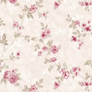 Papel De Parede Floral Rosário Delicado Lavável Vinil 3m