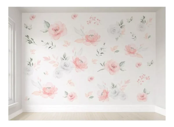 Papel De Parede Floral Rosas Flores Florido Adesivo Pp459 M²