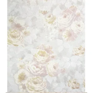 Papel De Parede Floral Rosas (kit 5 Rolos + 5 Colas)