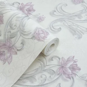 Papel De Parede Floral Rosas - Rolo 10m X 53cm Alto Relevo