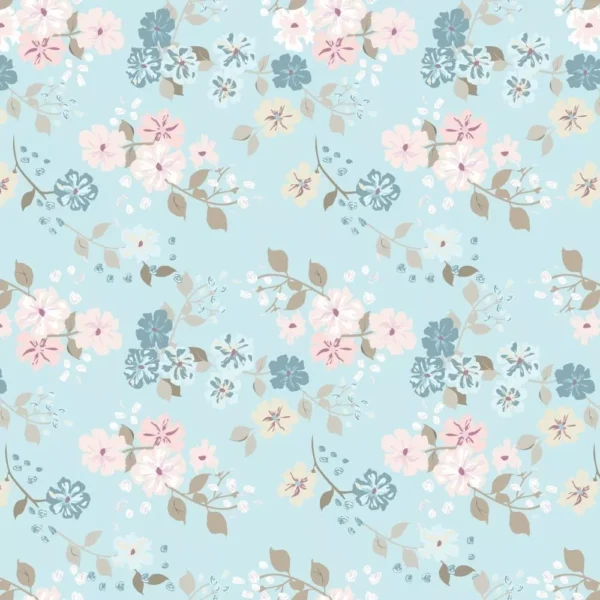 Papel De Parede Floral Tiffany Lavável Para Sala Quarto 2,5m