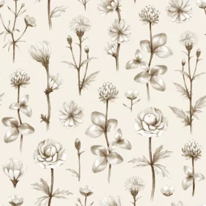 Papel De Parede Floral Tons Claro Jardim Vintage Vinil 3mt