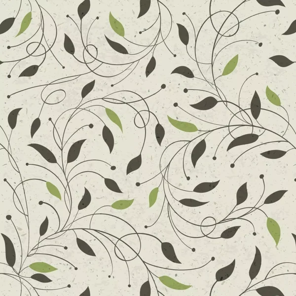 Papel De Parede Floral Vintage Folhagens Ramos Verde - 10m