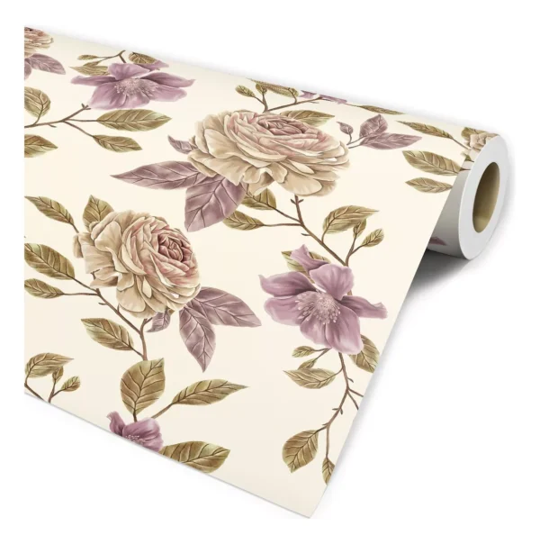 Papel De Parede Floral Vintage Para Quarto Sala Lavabo