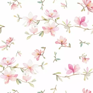 Papel De Parede Flores Delicadas Floral Com Fundo Branco Aut