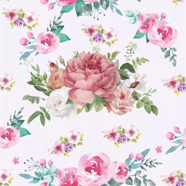 Papel De Parede Flores Floral Rosa Rosé Delicado Autocolante