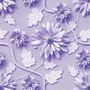 Papel De Parede Flores Lilás Delicada Estilo 3d 3m