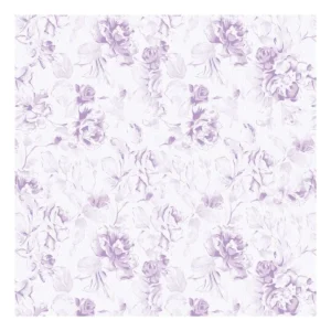 Papel De Parede Flores Lilás Delicadas Lavável Vinil 3m