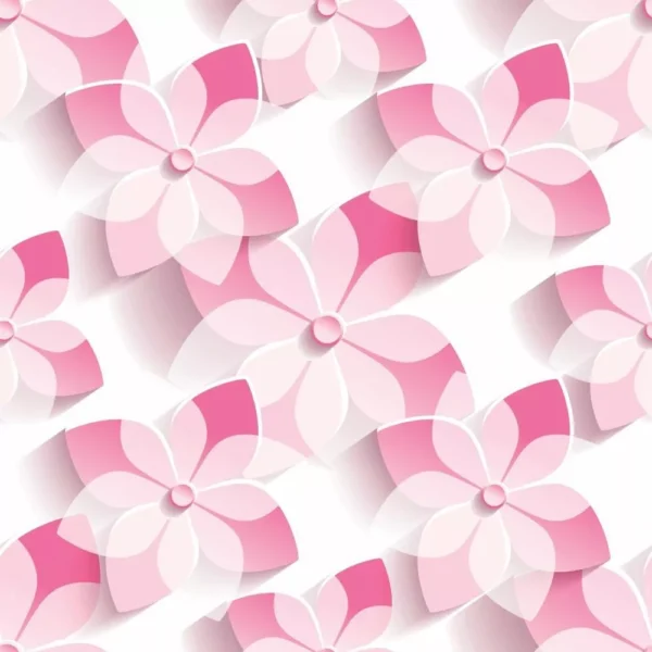 Papel De Parede Flores Rosa Menina Efeito 3d Floral 12 Mts