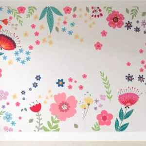 Papel De Parede Flores Rosas Floral Folhagens Bebê 3m² Vr604