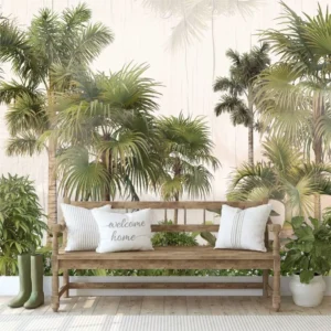 Papel De Parede Floresta Tropical Coqueiro Painel G1136