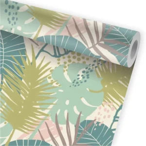 Papel De Parede Folhagem Adesivo Floral Tropical Folhas A530