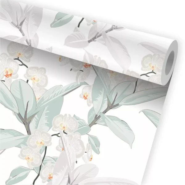 Papel De Parede Folhagem Flores Floral Jardim Vertical A723