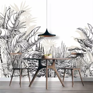 Papel De Parede Folhagem Floresta Tropical Painel G1033