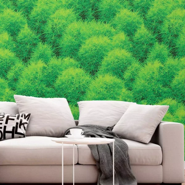 Papel De Parede Folhagem Realista Jardim Verde Adesivo 3m