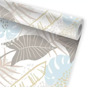 Papel De Parede Folhagem Tropical Floral Folhas A529