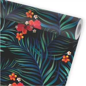 Papel De Parede Folhagem Tropical Floral Plantas Jardim A465