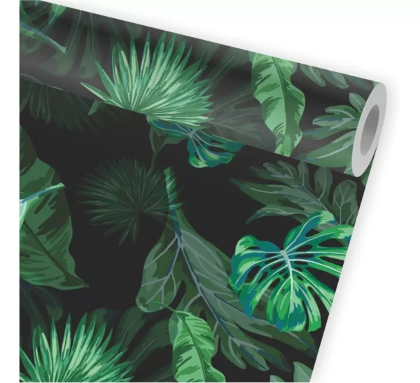 Papel De Parede Folhagem Tropical Verde Jardim Vertical A477