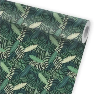 Papel De Parede Folhagem Tropical Verde Kit 02 Rolos A467