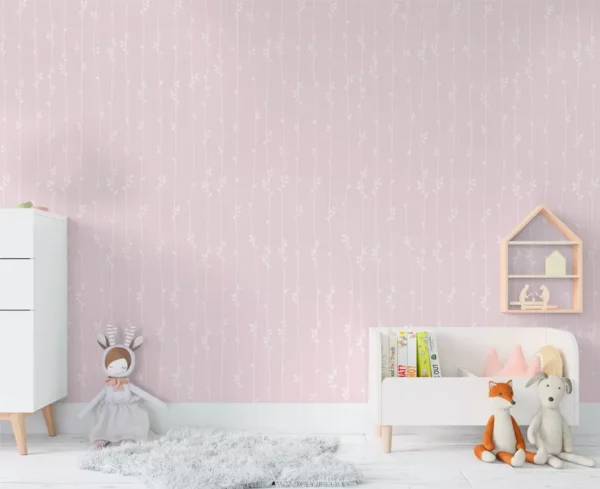 Papel De Parede Folhagens Menina Quarto Infantil Bebê Pp571