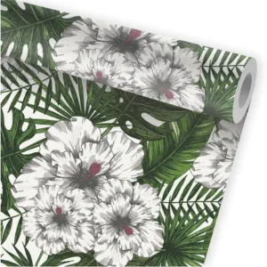 Papel De Parede Folhas Folhagem Tropical Verde Floral A469