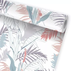 Papel De Parede Folhas Tropical Folhagem Flor Jardim A724