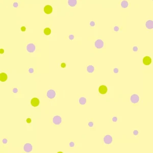 Papel De Parede Fundo Amarelo Circulos Rosa E Verde Adesivo