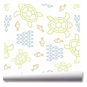 Papel De Parede Fundo Do Mar Peixes Oceano Kit 03 Rolos A103