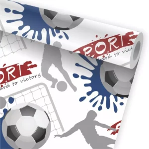 Papel De Parede Futebol Menino Bola Jogo Kit 03 Rolos A665