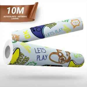 Papel De Parede Gamer Infantil Game Video Adesivo 10 M