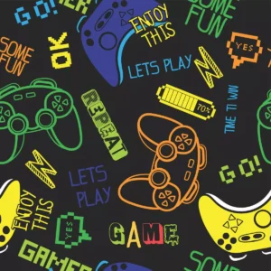 Papel De Parede Gamer Jogos Adesivo Vinilico Quarto Teen 2m