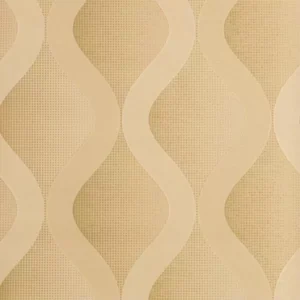 Papel De Parede Geometrico 3d Bege E Dourado Emborrachado