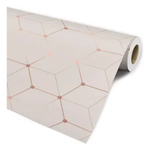 Papel De Parede Geométrico Hexagonal Cubos Quarto Sala 3m