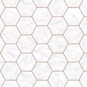 Papel De Parede Geométrico Hexágonos Colméia Mármore