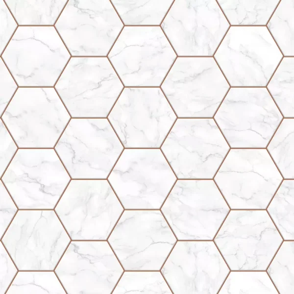 Papel De Parede Geométrico Hexágonos Colméia Mármore