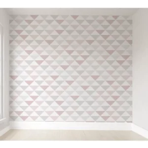 Papel De Parede Geométrico Infantil Feminino Rosa Bebê 1m²