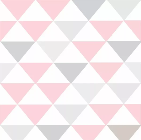 Papel De Parede Geométrico Rosa, Cinza E Branco - Mod 57