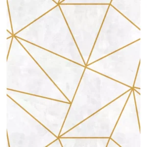 Papel De Parede Geometrico Zara Gold Sala Quarto Lavavel 10m