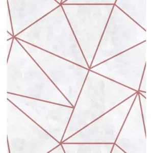 Papel De Parede Geometrico Zara Rose Quarto Sala Lavável 2m