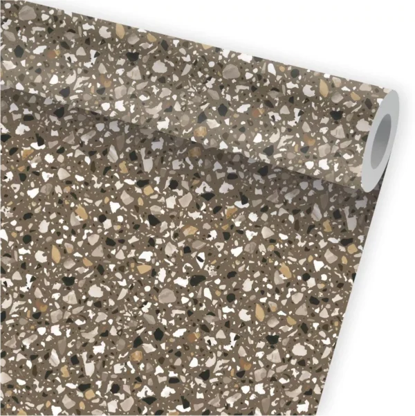 Papel De Parede Granilite Terrazzo Adesivo Kit 02 Rolos A759