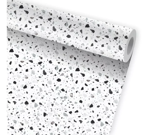 Papel De Parede Granilite Terrazzo Adesivo Kit 02 Rolos A761